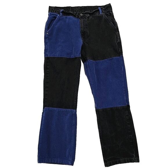 Ragged Priest Mens Mixed Cord Jeans SZ 34 Patchwork Corduroy Skater Grunge Blue - Picture 1 of 8